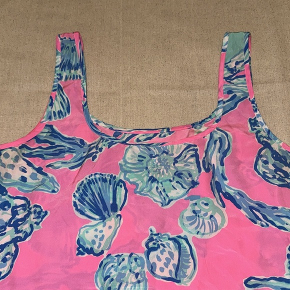 Lilly Pulitzer Pink and Blue Shell Print Tank - Picture 5 of 5